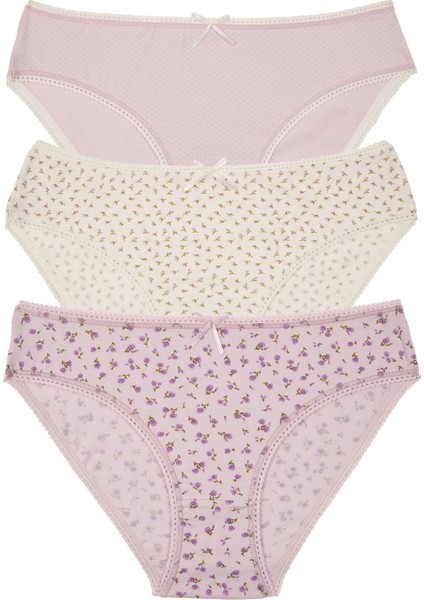 3 Lü Desenli Slip Külot