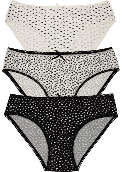 3'lü Desenli Slip Külot