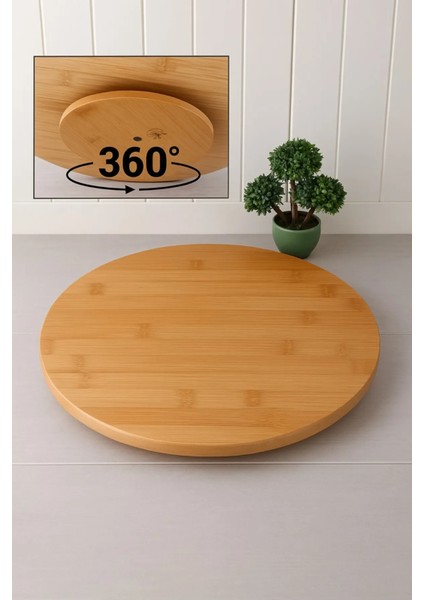 Bambu 31 cm Dönerli Pizza Tahtası – Peynir & Kahvaltı Servis Sunum Tabağı