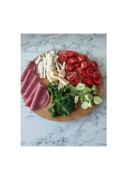 Bambu 31 cm Dönerli Pizza Tahtası – Peynir & Kahvaltı Servis Sunum Tabağı indirimleri