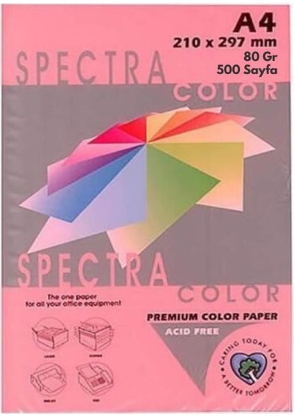 A4 Renkli Fotokopi Kağıdı 80 gr 1 Paket 500 Yaprak - Fosforlu Pembe