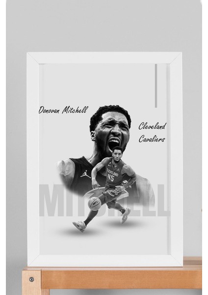 Donovan Mitchell Çerçeveli Tablo - Cleveland Cavaliers Nba Posteri Tablo