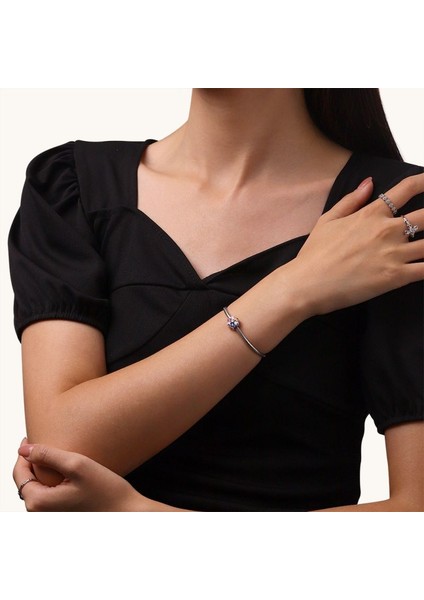 Değerli Gökkuşağı Taşlı Papatya Charm, 925 Ayar Gümüş indirimleri