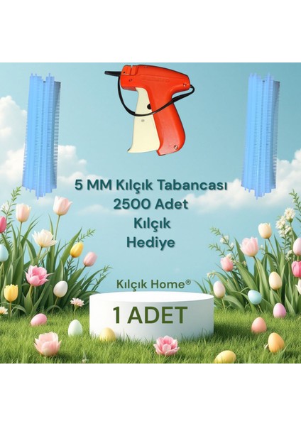 5 MM Gelinlik, Türban, Kuaför Kılçık Tabancası 2500 Adet Kılçık Hediye
