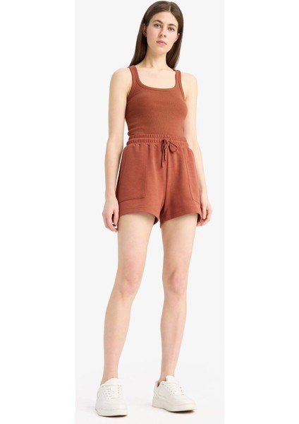 Slim Fit Dar Kesim Basic Düz Yuvarlak Yaka Fitilli Kaşkorse Atlet E5539AX25SM