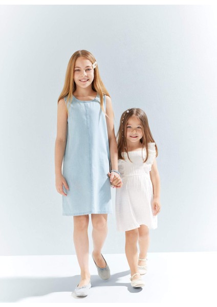 Kız Bebek Kolsuz Poplin Yazlık Elbise E8395A525SM