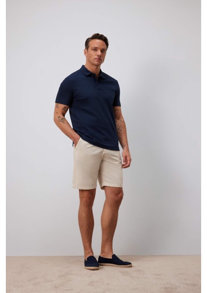Regular Fit Polo Yaka Dokulu Basic Düz Kısa Kollu Tişört B4939AX25SM fiyatları