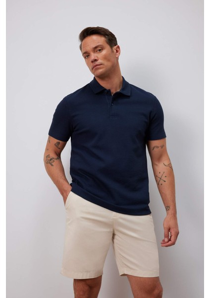 Regular Fit Polo Yaka Dokulu Basic Düz Kısa Kollu Tişört B4939AX25SM modelleri