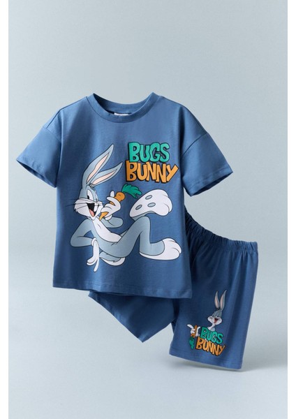 Erkek Bebek Looney Tunes 2'li Takım Kısa Kollu Tişört Şort E7693A525SM