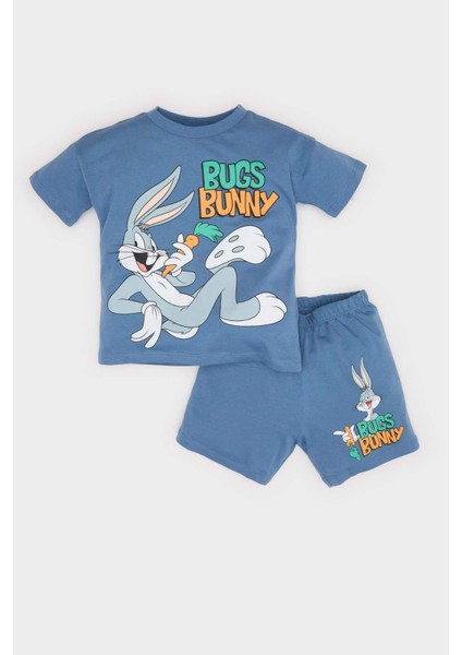 Erkek Bebek Looney Tunes 2'li Takım Kısa Kollu Tişört Şort E7693A525SM