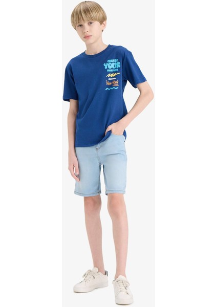 Erkek Çocuk Bisiklet Yaka Baskılı Kısa Kollu Tişört F0179A825SM fiyatları