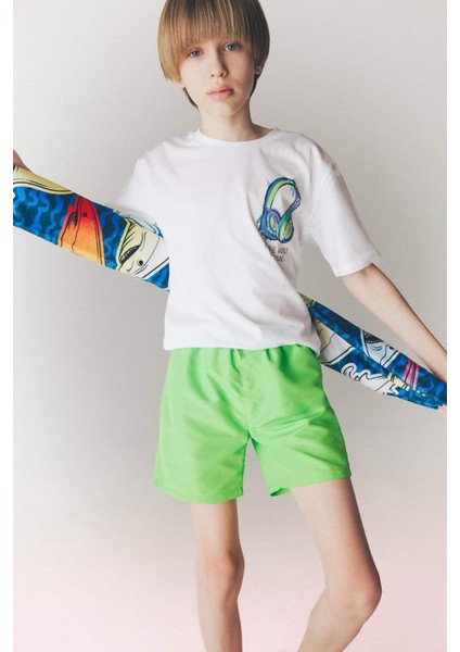 Erkek Çocuk Bisiklet Yaka Baskılı Kısa Kollu Tişört F0177A825SM modelleri