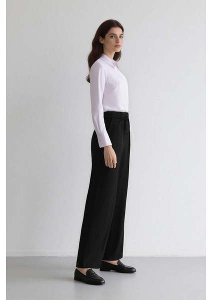 Afra x Defacto Wide Leg Kumaş Pantolon Üç Cepli Normal Bel Standart Boy E5970AX25SP modelleri