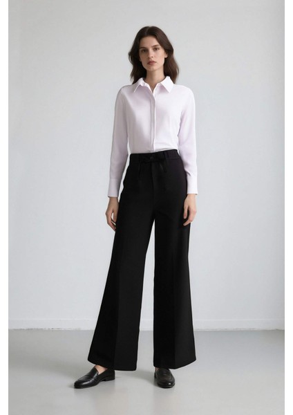 Afra x Defacto Wide Leg Kumaş Pantolon Üç Cepli Normal Bel Standart Boy E5970AX25SP indirimleri