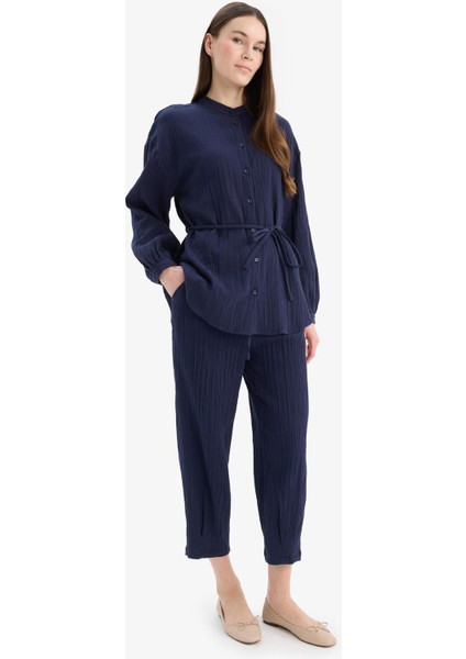 Basic Düz Cepli Müslin Harem Pantolon E5359AX25SP