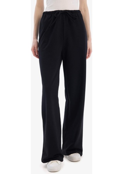 Straight Fit Beli Lastikli Eşofman Altı Uzun Boy Cepli Basic Düz D6667AX25SP