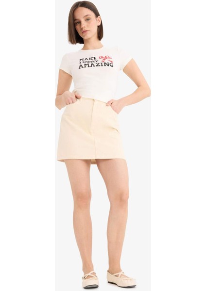 Coool Normal Bel Gabardin Mini Etek E5346AX25SP