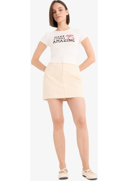 Coool Normal Bel Gabardin Mini Etek E5346AX25SP