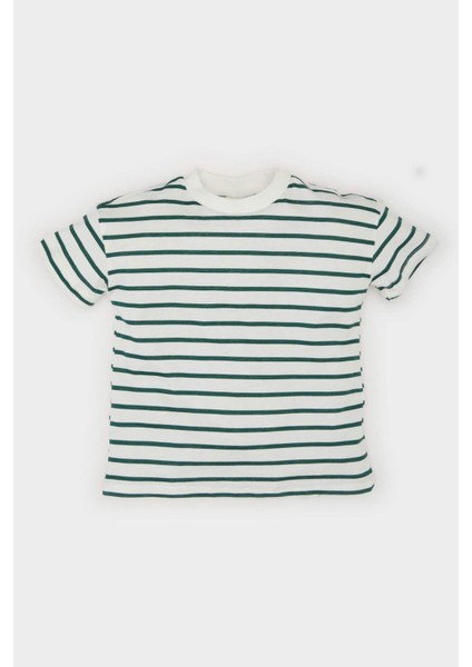 Erkek Bebek Bisiklet Yaka Çizgili Kısa Kollu Tişört E6740A525SM modelleri