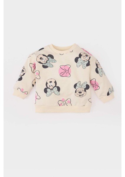 Kız Bebek Disney Mickey & Minnie Bisiklet Yaka Sweatshirt E4857A525SP modelleri