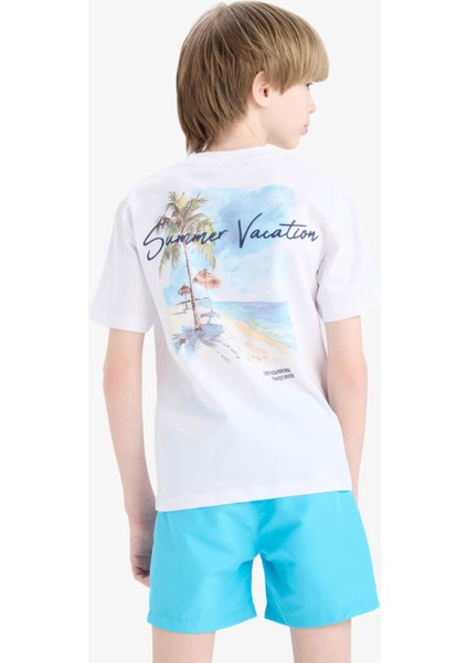 Erkek Çocuk Bisiklet Yaka Baskılı Kısa Kollu Tişört E3740A825SM