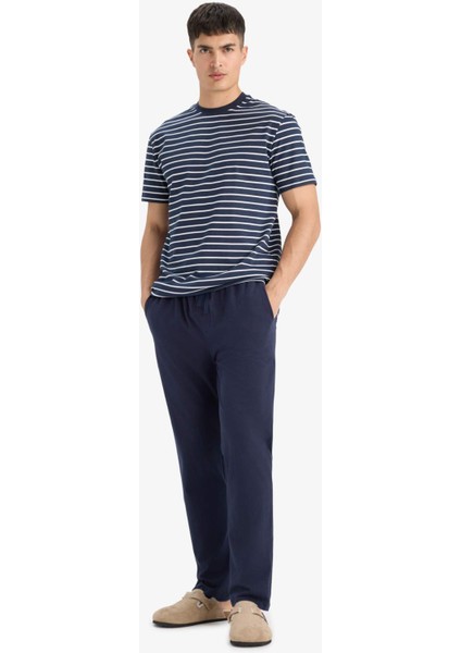 Pijama Takımı Regular Fit Çizgili Kısa Kollu Üst Uzun Alt E0514AX25SM fiyatları