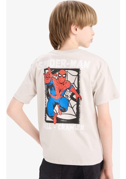 Erkek Çocuk Marvel Spiderman Bisiklet Yaka Kısa Kollu Tişört D9570A825SM