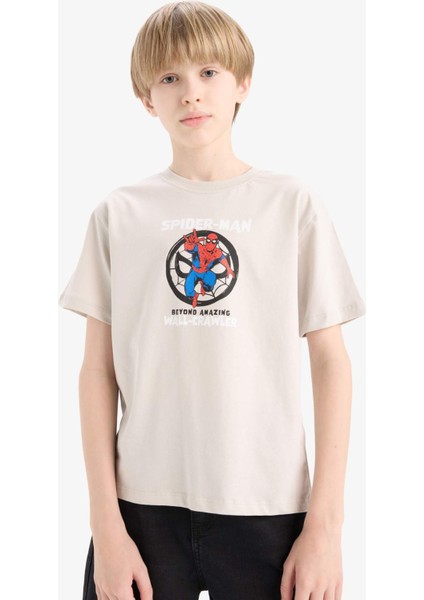 Erkek Çocuk Marvel Spiderman Bisiklet Yaka Kısa Kollu Tişört D9570A825SM fırsatları