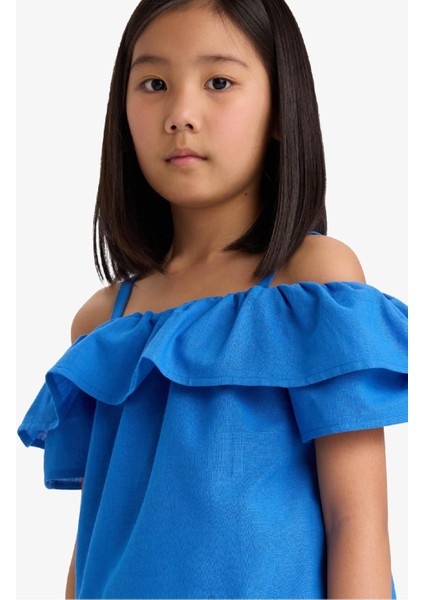 Kız Çocuk Volanlı Açık Omuzlu Kısa Kollu Bluz E6545A825SM indirimleri