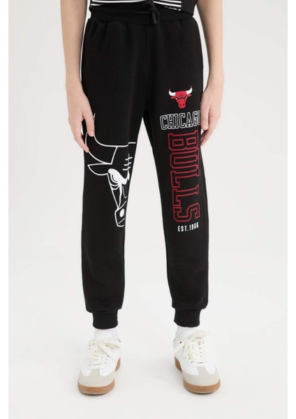 Erkek Çocuk NBA Chicago Bulls Beli Paçası Lastikli Cepli Eşofman Altı D9557A825SP
