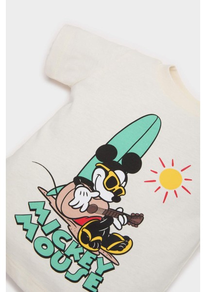 Erkek Bebek 2'li Takım Disney Mickey & Minnie Kısa Kollu Tişört Esnek Belli Şort Alt E3522A525SM fırsatları