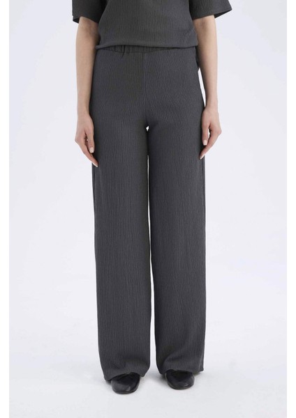 Bürümcük Pantolon Wide Leg Geniş Bol Paça Beli Lastikli C0200AX25SP
