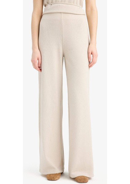 Wide Leg Geniş Paça Basic Düz Pike Pantolon E5784AX25SP