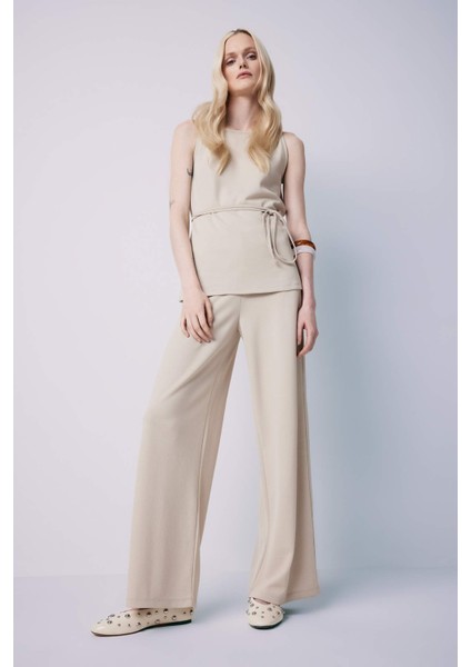 Wide Leg Geniş Paça Basic Düz Pike Pantolon E5784AX25SP