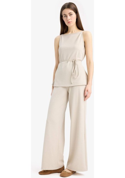 Wide Leg Geniş Paça Basic Düz Pike Pantolon E5784AX25SP