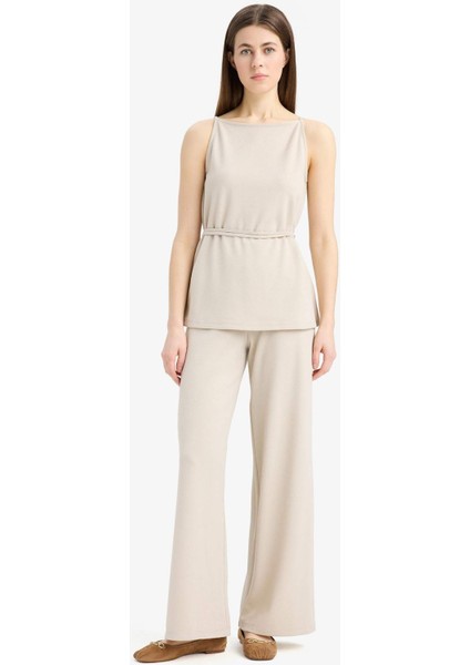 Wide Leg Geniş Paça Basic Düz Pike Pantolon E5784AX25SP