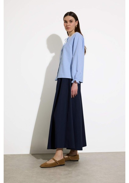 A Kesim Basic Düz Poplin Maxi Tesettür Etek E4369AX25SP