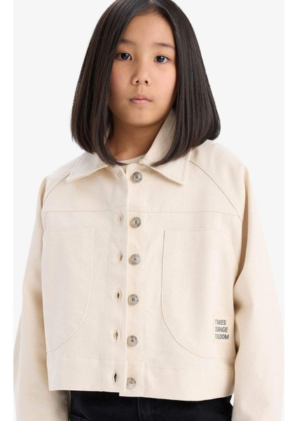 Kız Çocuk Crop Pamuklu Uzun Kollu Gömlek Ceket D9147A825SP modelleri