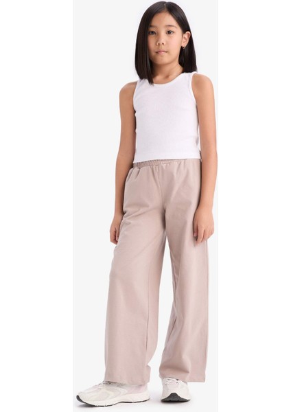 Kız Çocuk Esnek Belli Wide Leg Geniş Paça Pantolon E1837A825SM