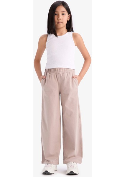 Kız Çocuk Esnek Belli Wide Leg Geniş Paça Pantolon E1837A825SM