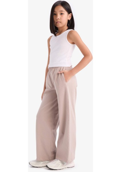 Kız Çocuk Esnek Belli Wide Leg Geniş Paça Pantolon E1837A825SM