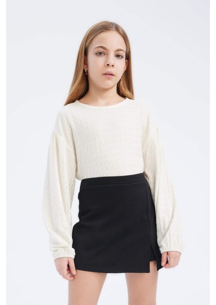 Kız Çocuk 2'li Takım Uzun Kollu Bluz Şort Etek E0795A825SM fırsatları