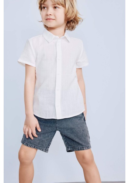 Erkek Bebek Basic Düz Beli Lastikli Jean Şort E3382A525SM fiyatları