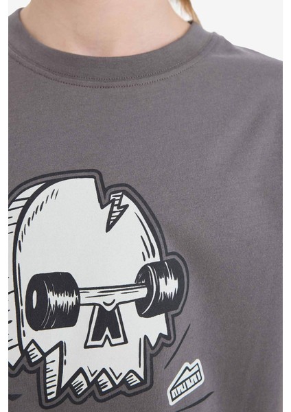 Erkek Çocuk Bisiklet Yaka Kaykay Baskılı Kısa Kollu Tişört D9293A825SM indirimleri