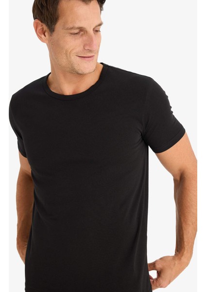 Slim Fit Dar Kesim Bisiklet Yaka Kısa Kollu Üst L4885AZ25SP fırsatları