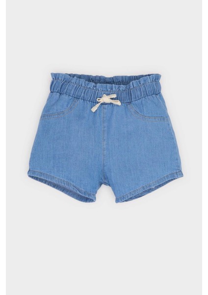 Kız Bebek Beli Lastikli Jean Şort E5245A525SM fiyatları