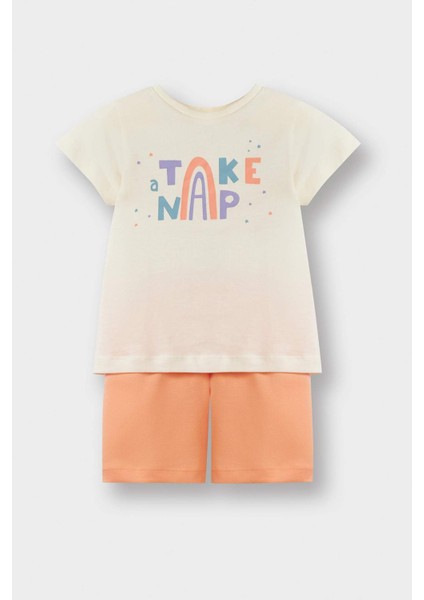 Kız Bebek 4'lü Pijama Takımı Yıldız Desenli Kısa Kollu Penye Üst Beli Lastikli Şort E1555A525HS modelleri