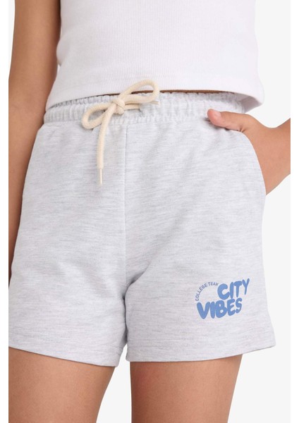 Kız Çocuk Baskılı Beli Lastikli 2'li Şort Z8047A625SM fırsatları