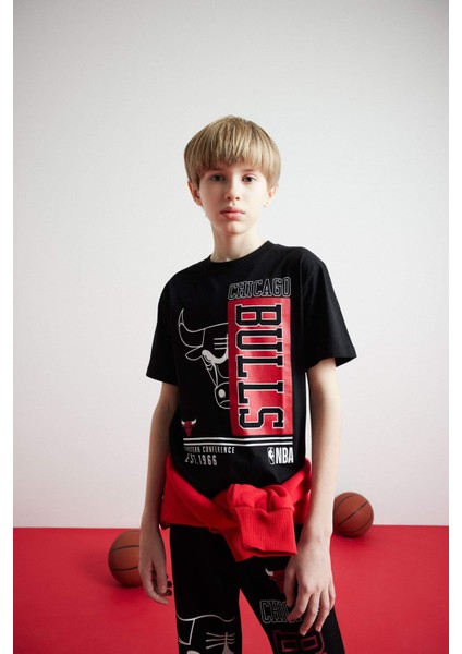 Erkek Çocuk NBA Chicago Bulls Bisiklet Yaka Kısa Kollu Tişört modelleri