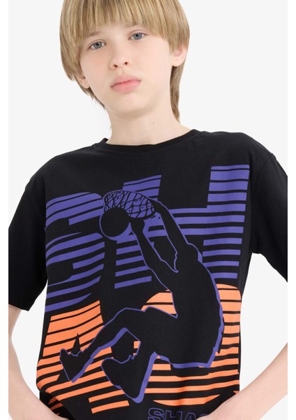 Erkek Çocuk Shaquille O'Neal Bisiklet Yaka Kısa Kollu Tişört D9553A825SM
